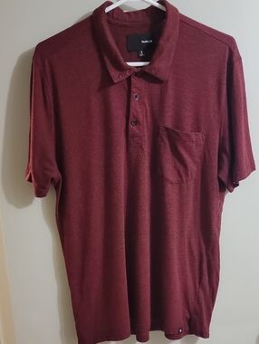 ⭐️ Hurley Men's Burgundy Polo with Chest Pocket
